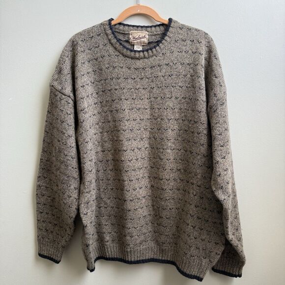 Vintage Woolrich Handframed Crewneck Sweater Wool Knit Pullover Mens Size 2XL - Picture 1 of 6